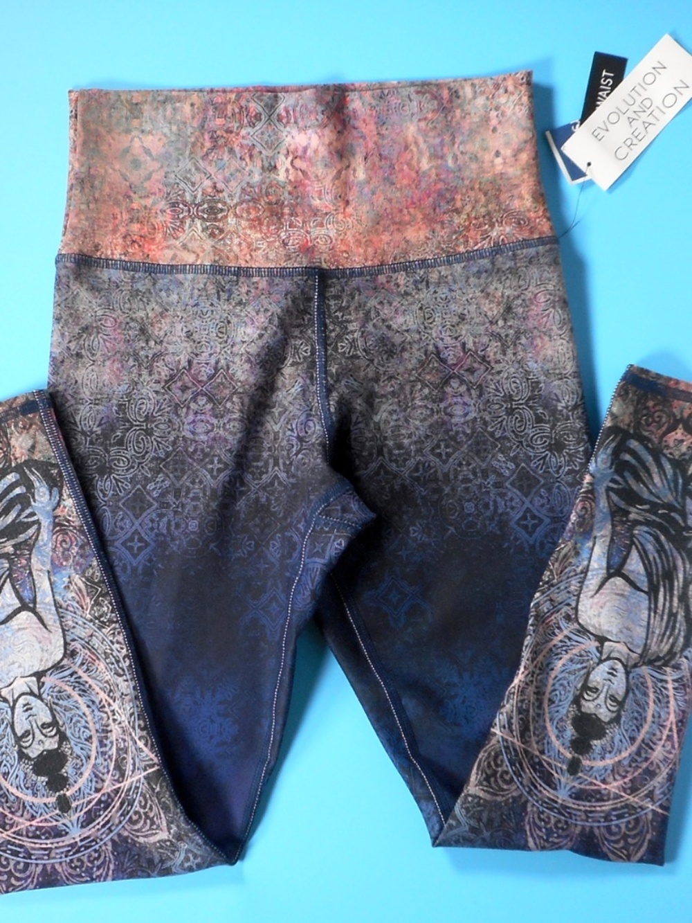 NWT Evolution and Creation Sz S Leggings Abstract High Waist New Age Mystical - Picture 6 of 8
